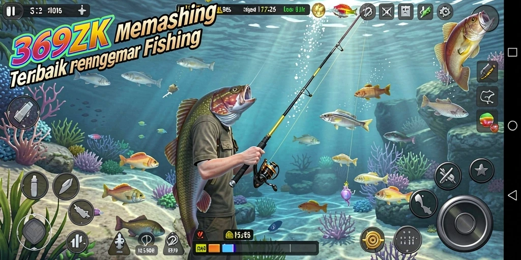 Screenshot permainan 369ZK menampilkan pengalaman memancing yang seru dan realistis.