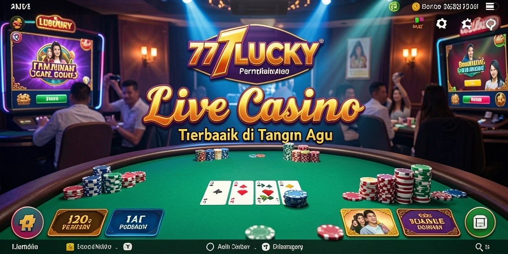 Tangkapan layar gameplay Live Casino di 777LUCKY menampilkan dealer langsung dan suasana kasino.