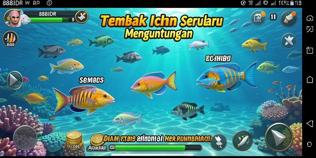 Tampilan gameplay Tembak Ikan yang menyenangkan dan mengasyikkan.