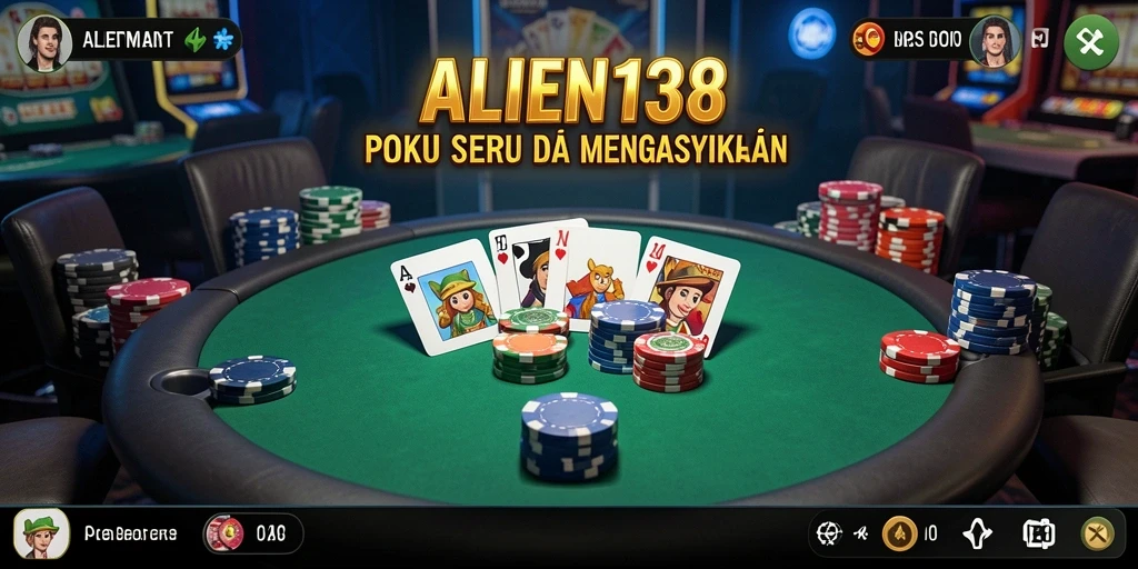 Screenshot utama ALIEN138 menampilkan aksi seru permainan Poker.