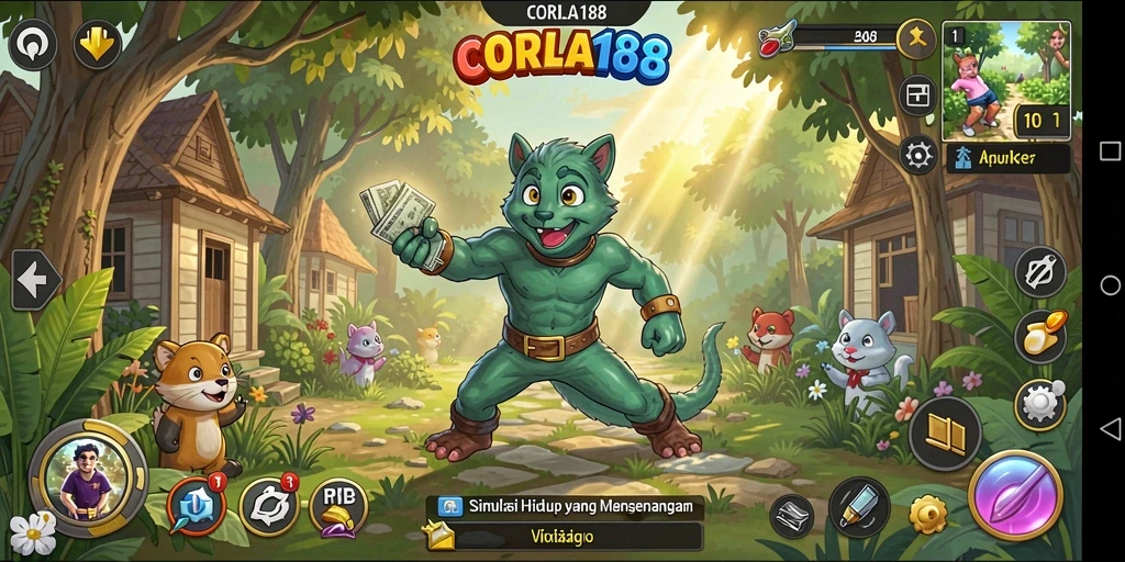 Tampilan gameplay CORLA188 yang menakjubkan dan interaktif.