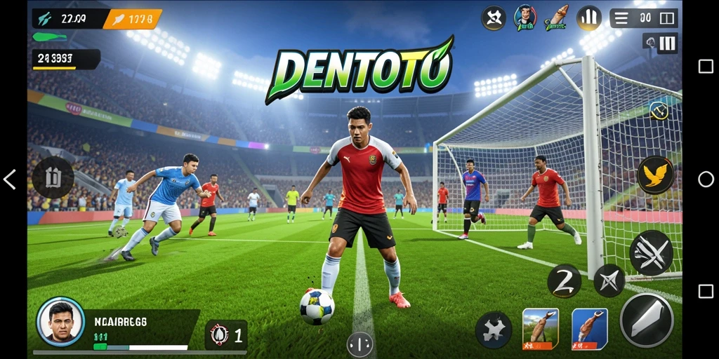 Gameplay seru DENTOTO menampilkan pertandingan olahraga yang mendebarkan.