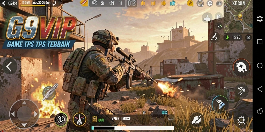 Tampilan gameplay G9VIP dengan aksi pertempuran seru di arena.