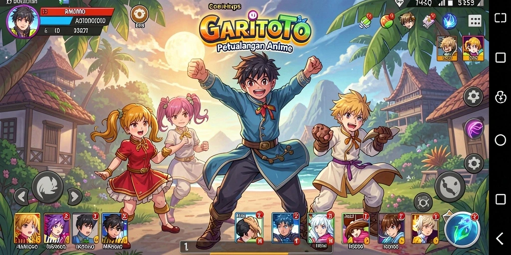 Tampilan gameplay seru dengan karakter Anime berkualitas tinggi.