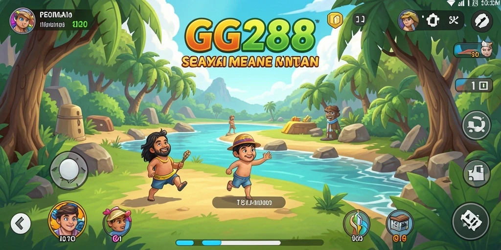 Tampilan gameplay GG288 yang santai dan penuh warna.
