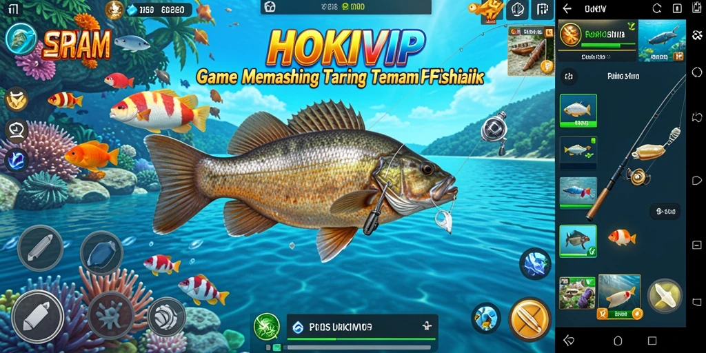 Gameplay HOKIVIP yang seru dan interaktif saat memancing ikan.