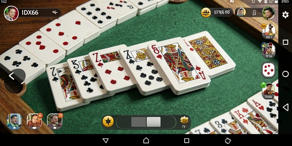 Screenshot gameplay IDX66 menampilkan suasana seru permainan Domino.