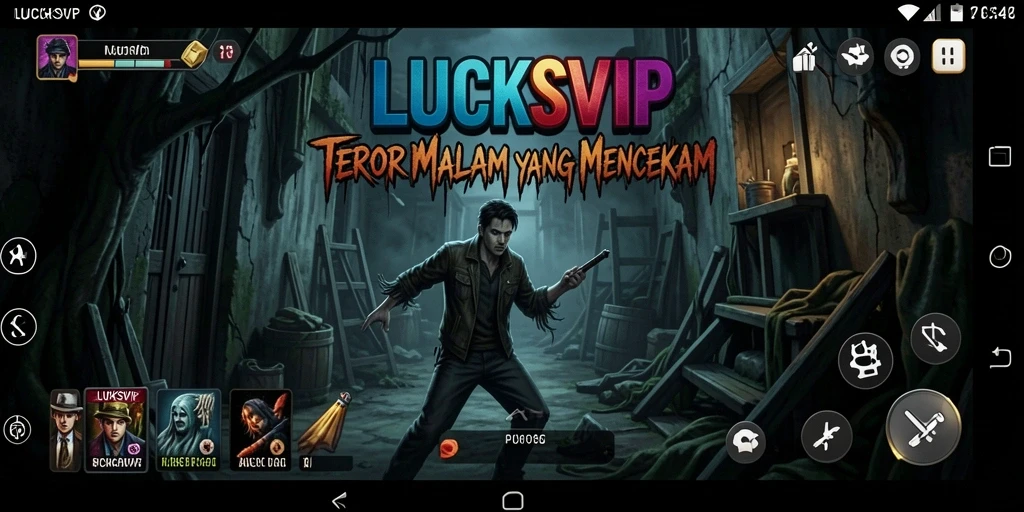 Gambaran mencekam di dalam game LUCKSVIP dengan makhluk menyeramkan.