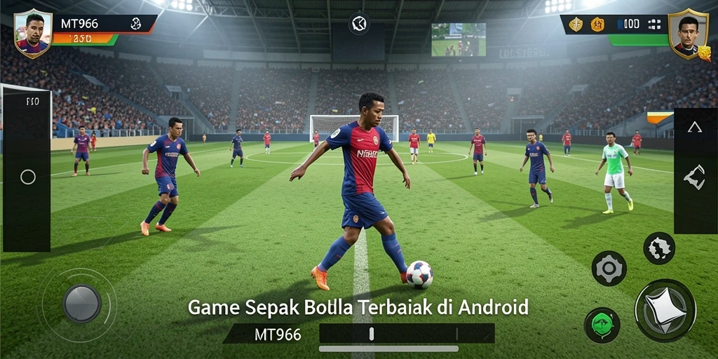 Tampilan gameplay seru dalam game sepak bola MT966.