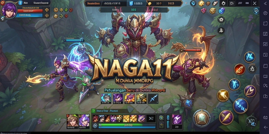 Screenshot menunjukkan petualangan epik dalam dunia MMORPG NAGA11.