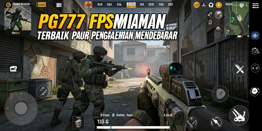 Gameplay PG777 yang intens dan menegangkan dalam mode FPS.