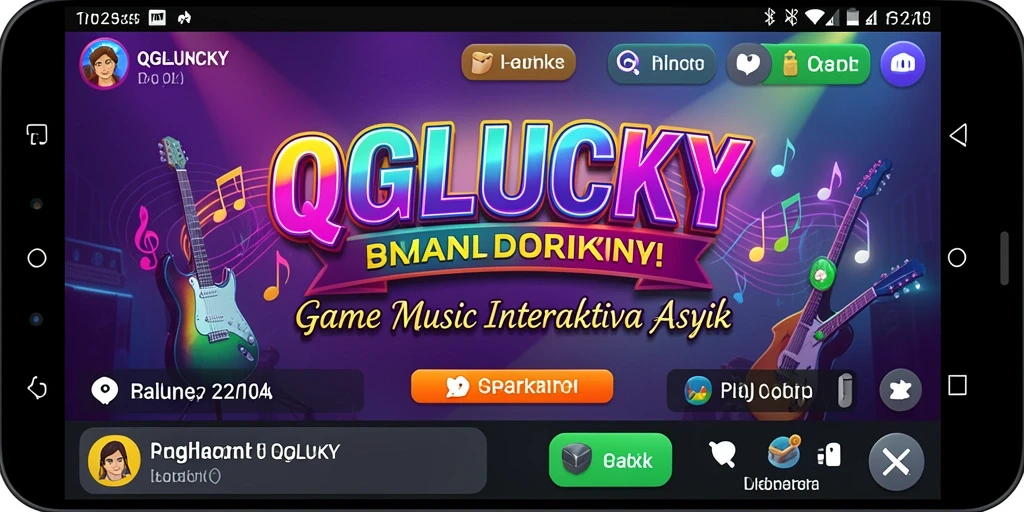 Tampilan gameplay seru di QGLUCKY dengan irama musik yang mengasyikkan.