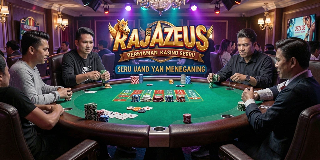 Screenshot utama RAJAZEUS menampilkan gameplay Kasino yang seru.