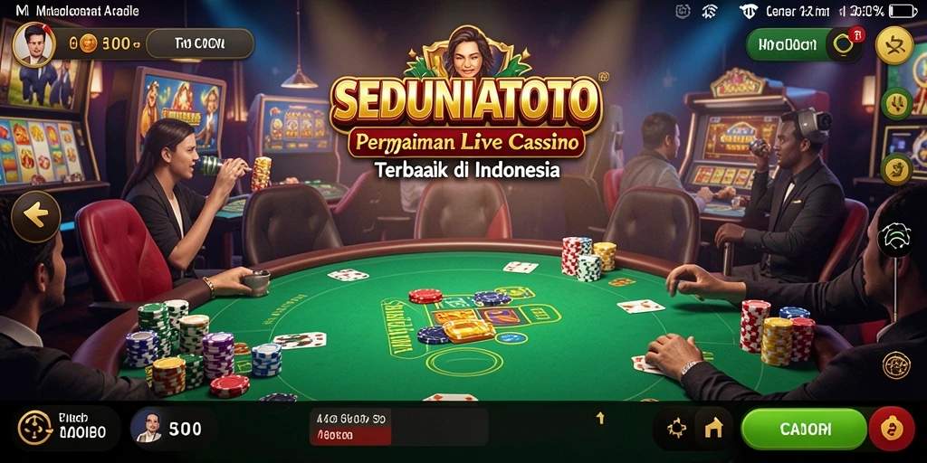 Tampilan gameplay Live Casino yang mendebarkan di SEDUNIATOTO.