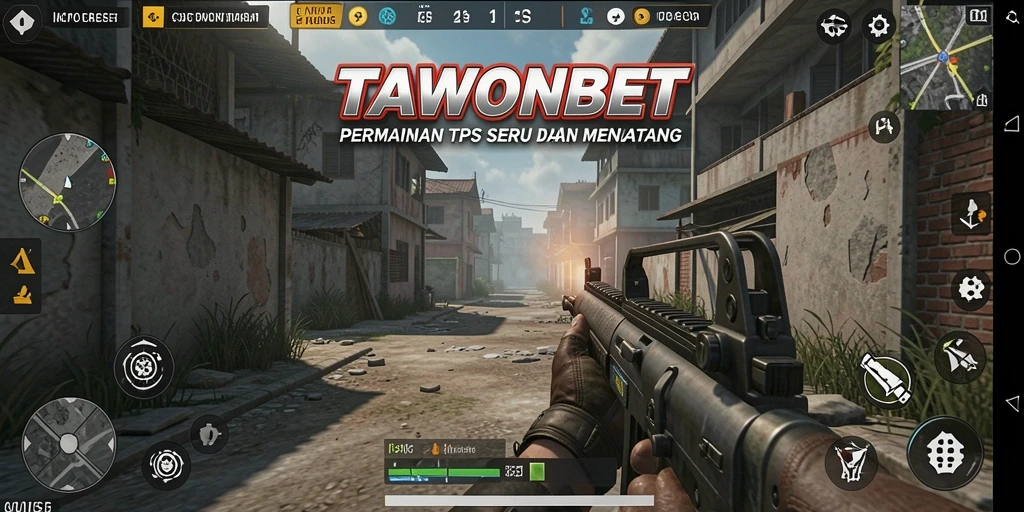Screenshot utama TAWONBET menampilkan aksi seru dalam permainan TPS.