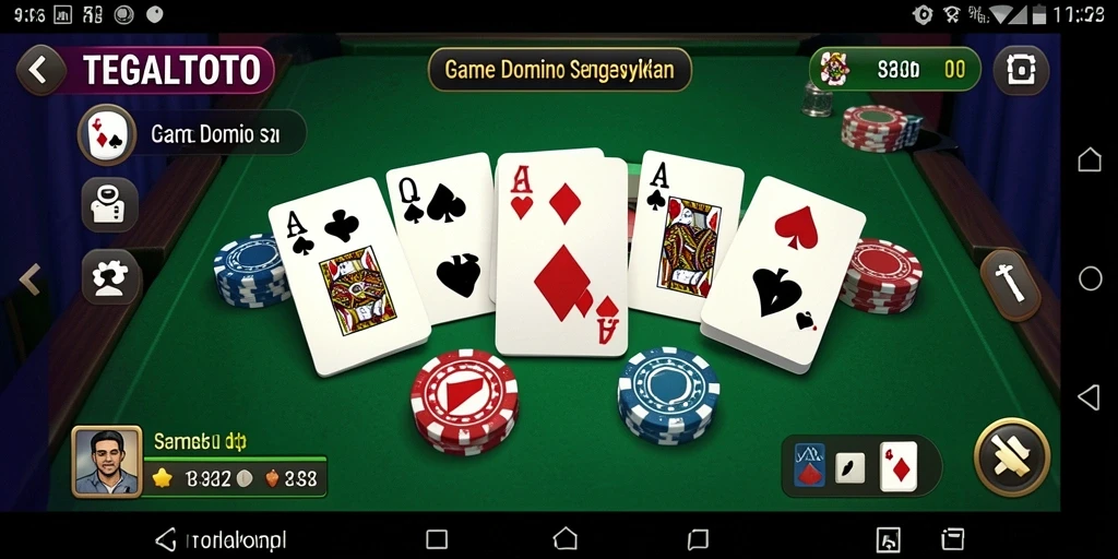 Screenshot gameplay TEGALTOTO dengan dominasi permainan domino.