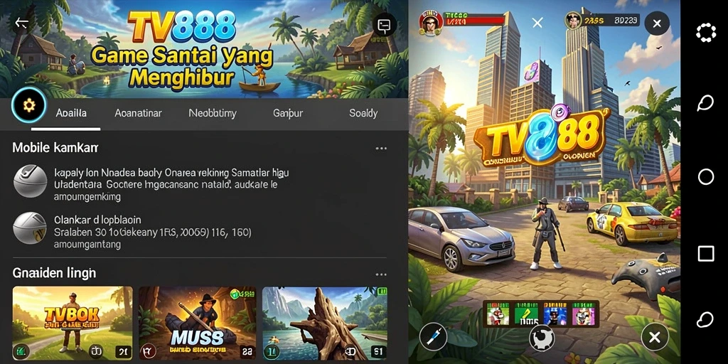 Screenshot TV888 menampilkan gameplay menarik dengan berbagai mini-games.