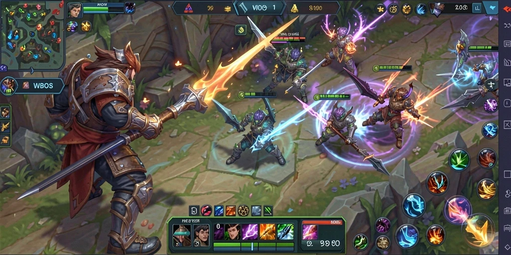 Tampilan gameplay WDBOS yang mendebarkan dalam arena pertempuran.