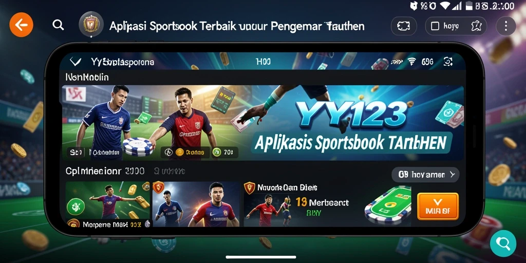 Tampilan gameplay dalam aplikasi Sportsbook YY123 yang seru.