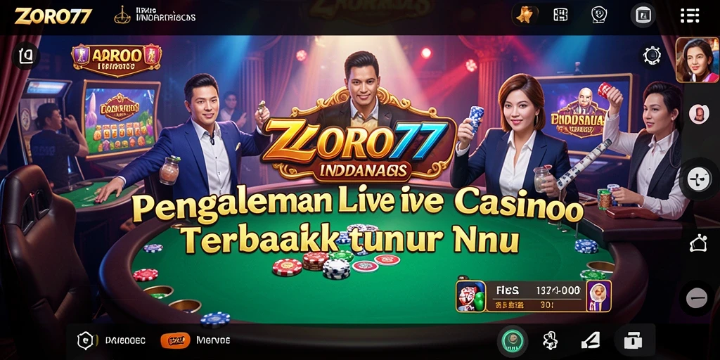 Tampilan menarik dari permainan Live Casino di ZORO77.